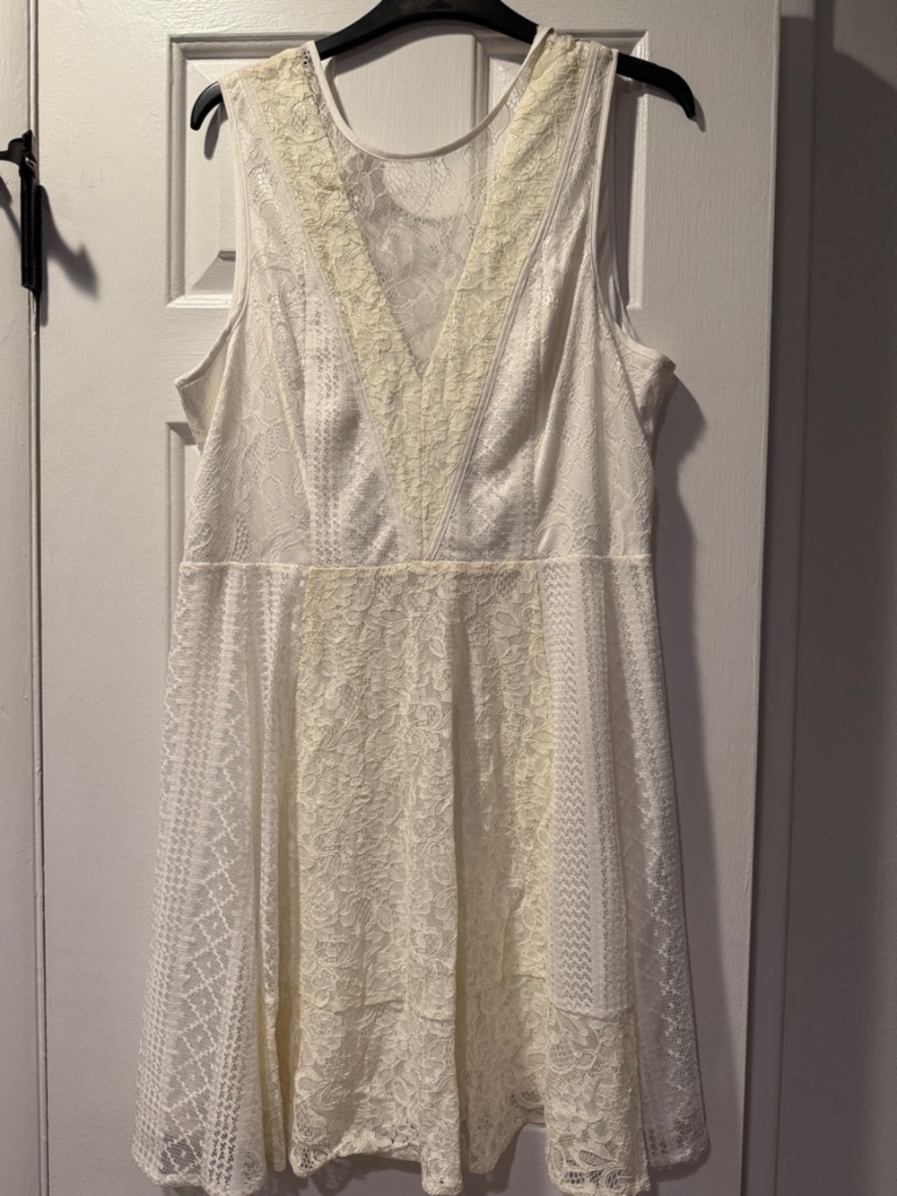 BCBGeneration Ivory Lace Fit-and-Flare Dress